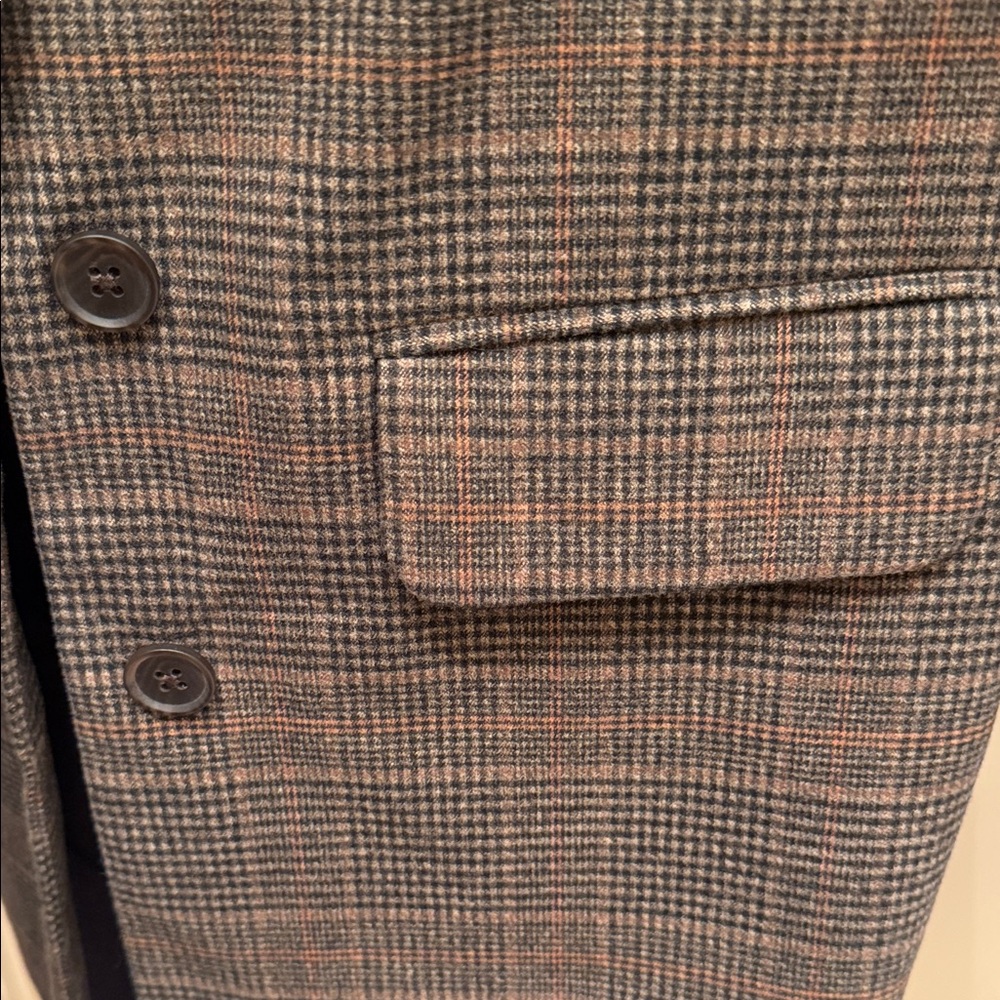 Old Navy Relaxed Twill Blazer Brown Plaid Unlined Size XS - Picture 5 of 10